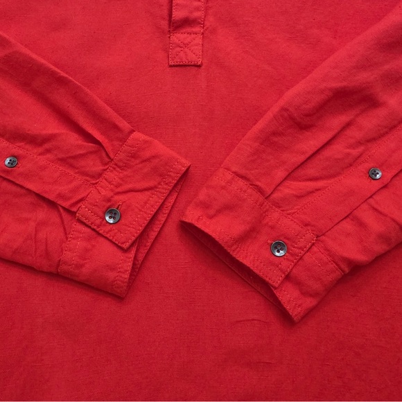 INC International Concepts Men's Vibrant Red Casual Linen Shirt - Picture 4 of 4